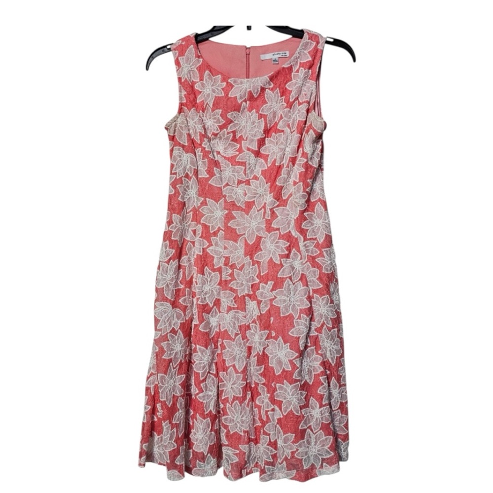 Studio One Midi Embroidered Floral Sundress with Scoop Neck Sz 16
